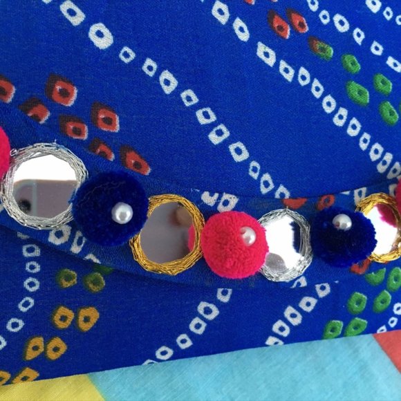 Blue Ikat Fabric Clutch Bag - Picture 6 of 7